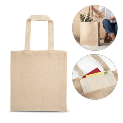 PADOVA. Juco bag (275 g/m²) with inner pocket in 100 cotton (120 g/m²)